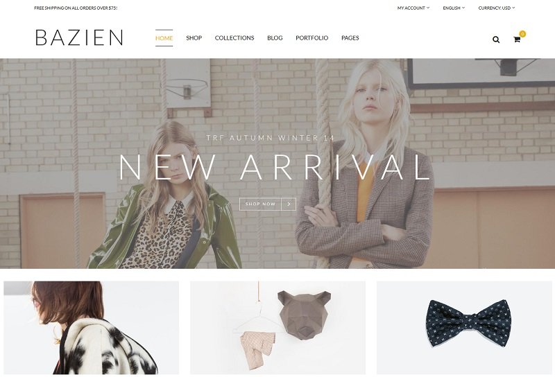 Bazien ecommerce wordpress theme 1