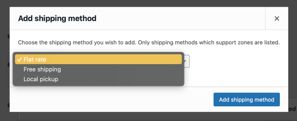 Shipping Methods and Rates for Each Zone