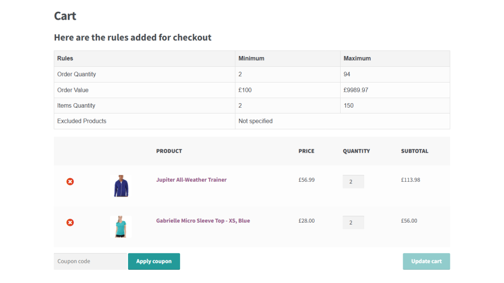 WooCommerce limit quantity 4