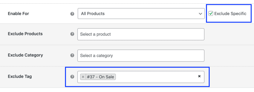 Exclude request quote for specific tags