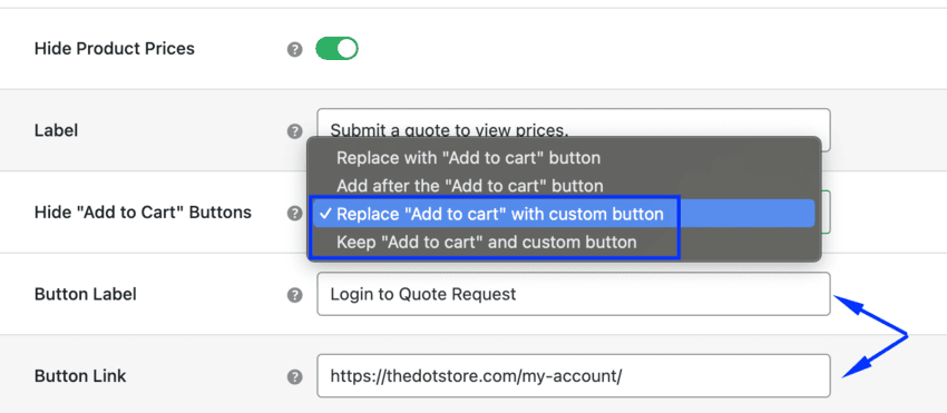 Add custom button on product page