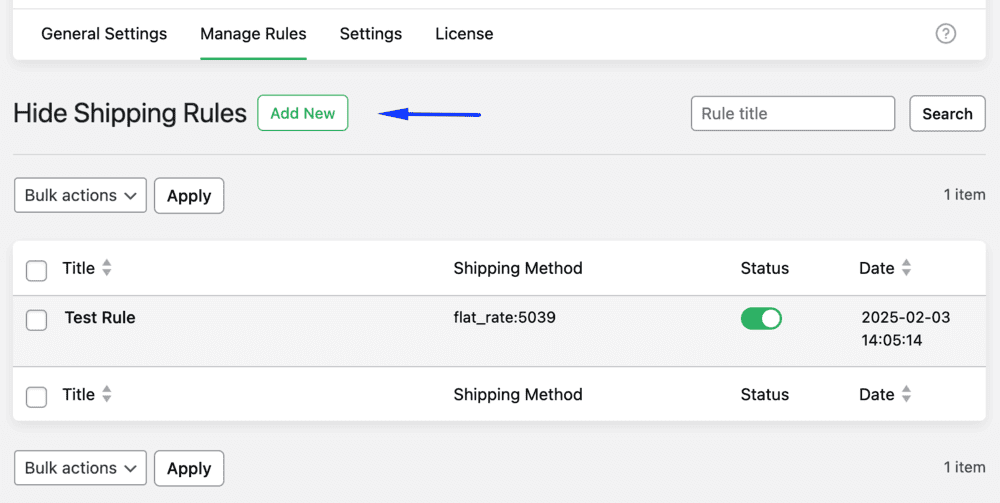 Hide Shipping rules settings in Hide Shipping Method For WooCommerce plugin by Dotstore