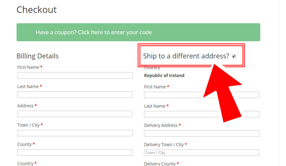 Ship to a different address