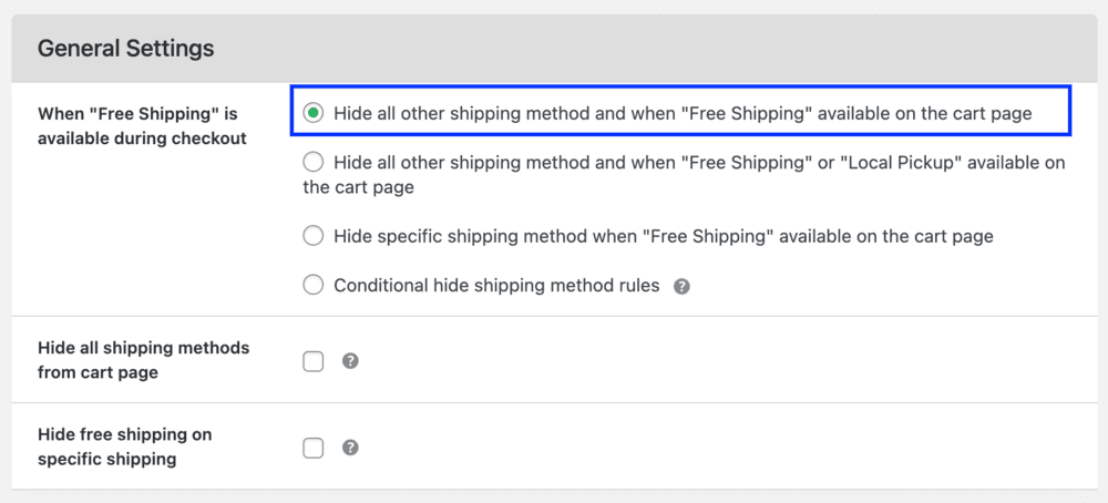 hide shipping methods