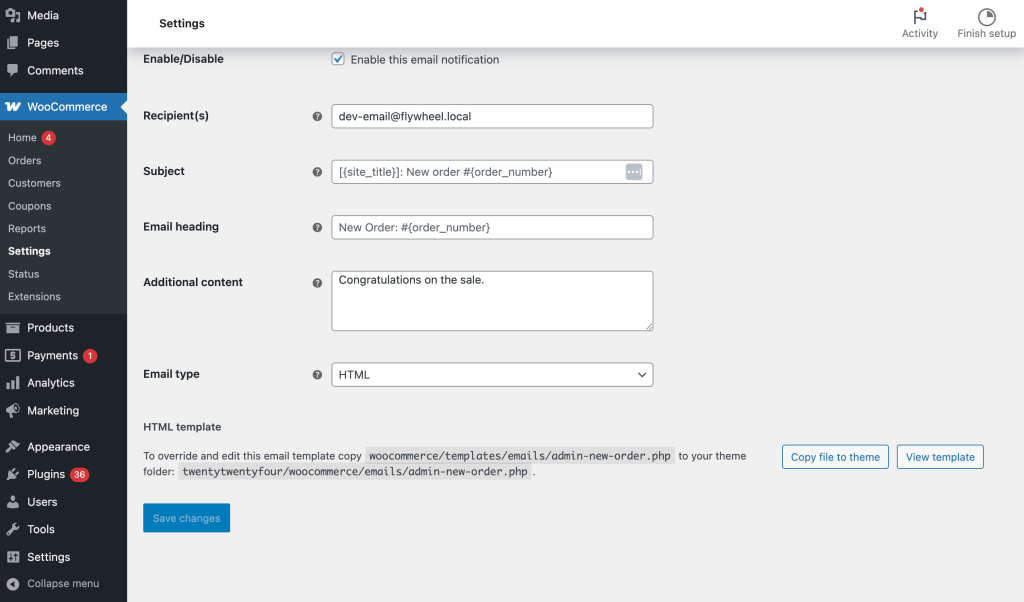 WooCommerce 9.7.1 Email preview