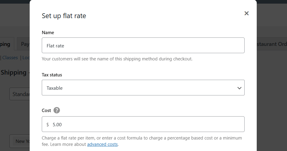 WooCommerce flat rate shipping - 12