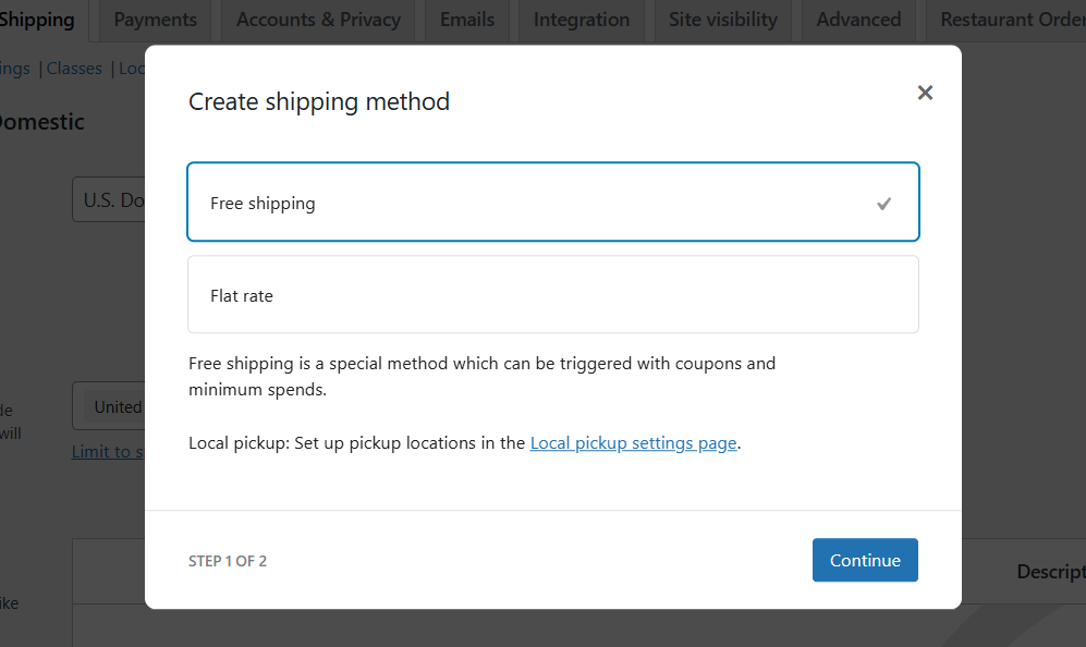 WooCommerce shipping method - free shipping 2