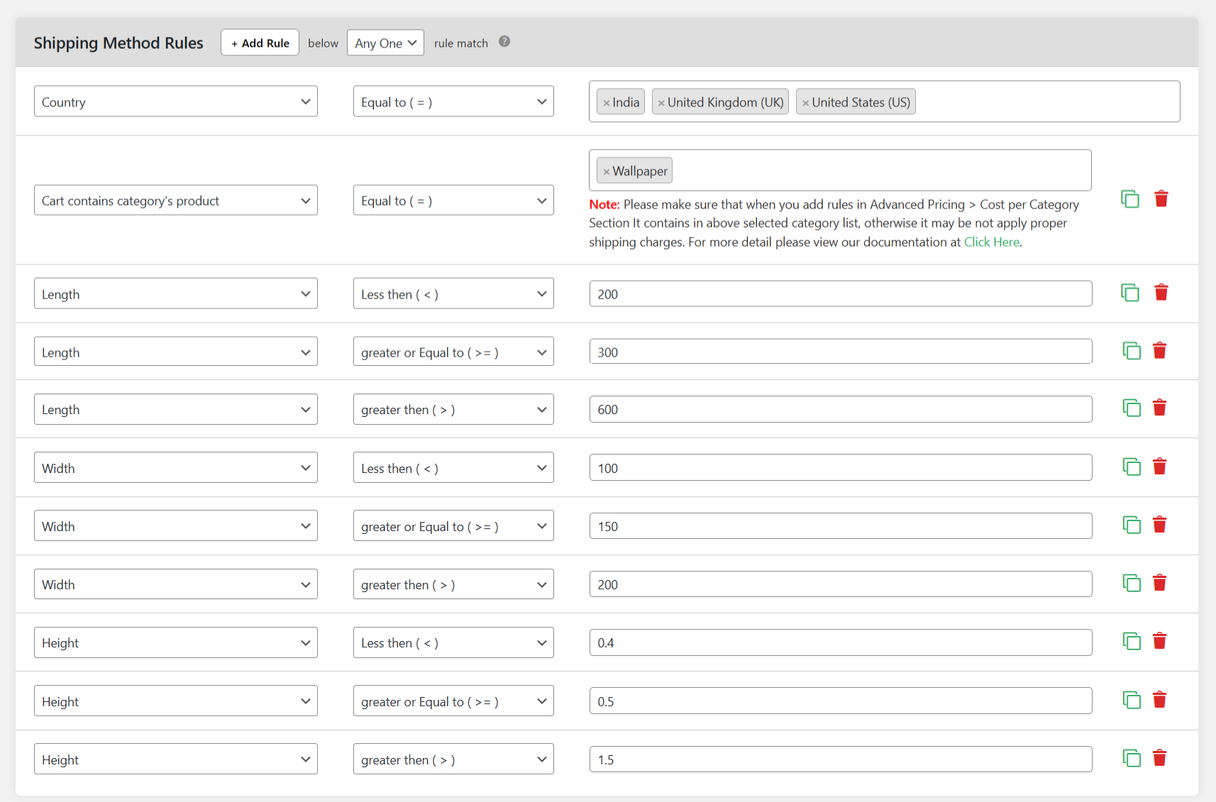 assign shipping by dimensions in WooCommerce - 4