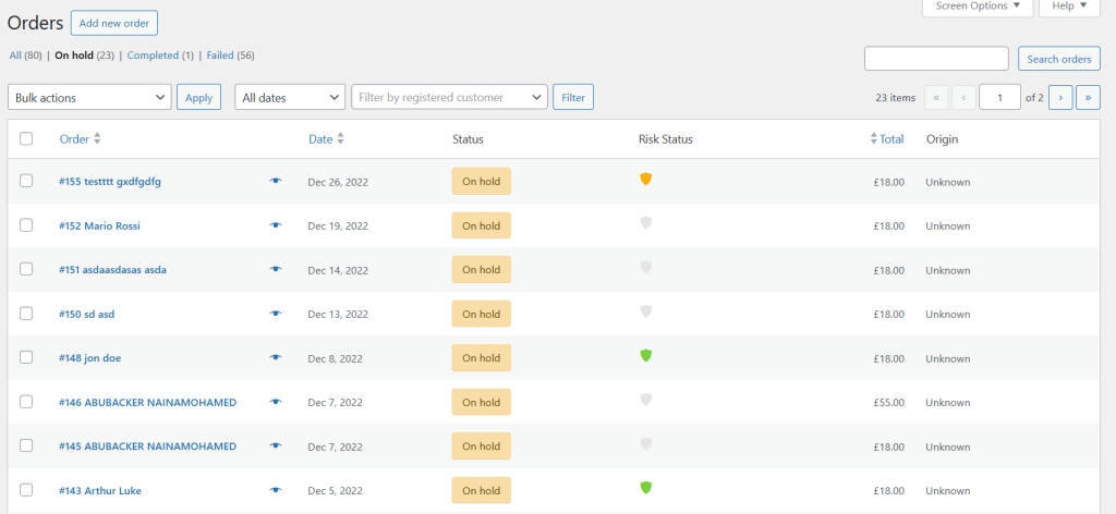WooCommerce Fraud Prevention plugin - WooCommerce spam Order On Hold