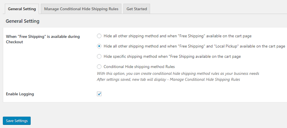 hide all other shipping methods when Free Shipping 